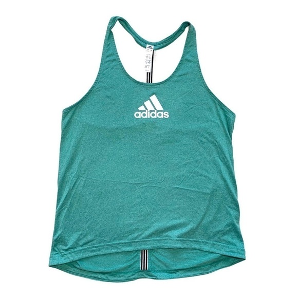 Adidas Teal Blue Razorback Workout Gym Tank Top Size Extra Small - Picture 1 of 15